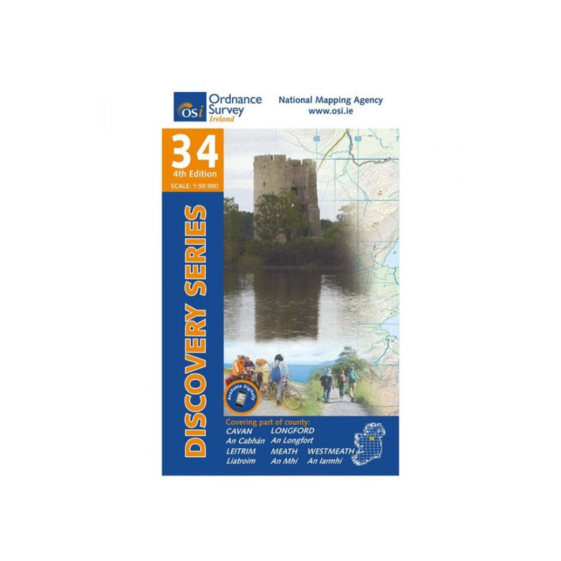 OSI Discovery Series Sheet 34 Lamfold Cavan Leitrim Longford Meath Westmeath 4th Edition 2016